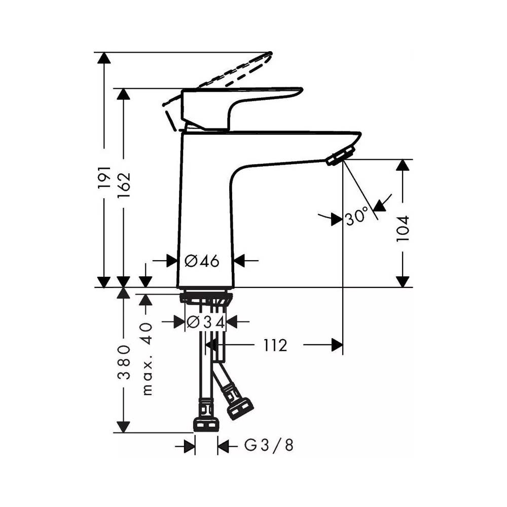 Praustuvo maišytuvas Hansgrohe Talis E 110 71710140, bronzos