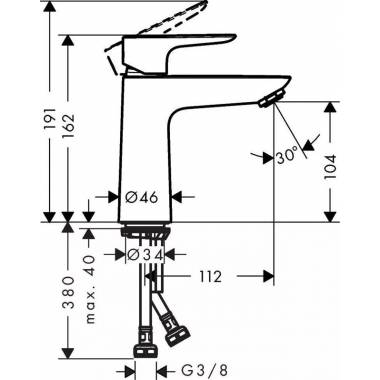 Praustuvo maišytuvas Hansgrohe Talis E 110 71710140, bronzos