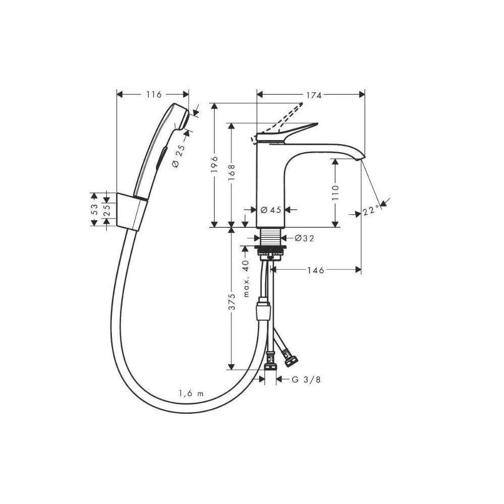 Praustuvo maišytuvas Hansgrohe Vivenis 75210000, chromo