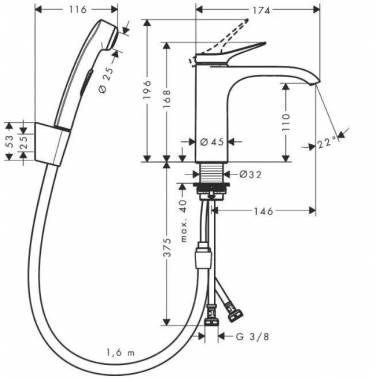 Praustuvo maišytuvas Hansgrohe Vivenis 75210000, chromo