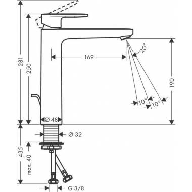 Praustuvo maišytuvas Hansgrohe Vernis Blend 71552000, chromo