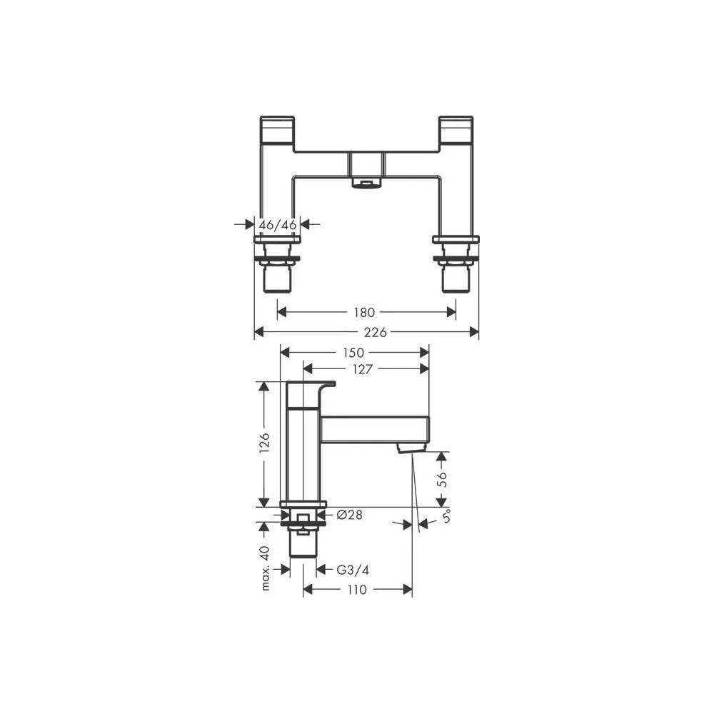 Vonios maišytuvas Hansgrohe Shape Vernis, juodas