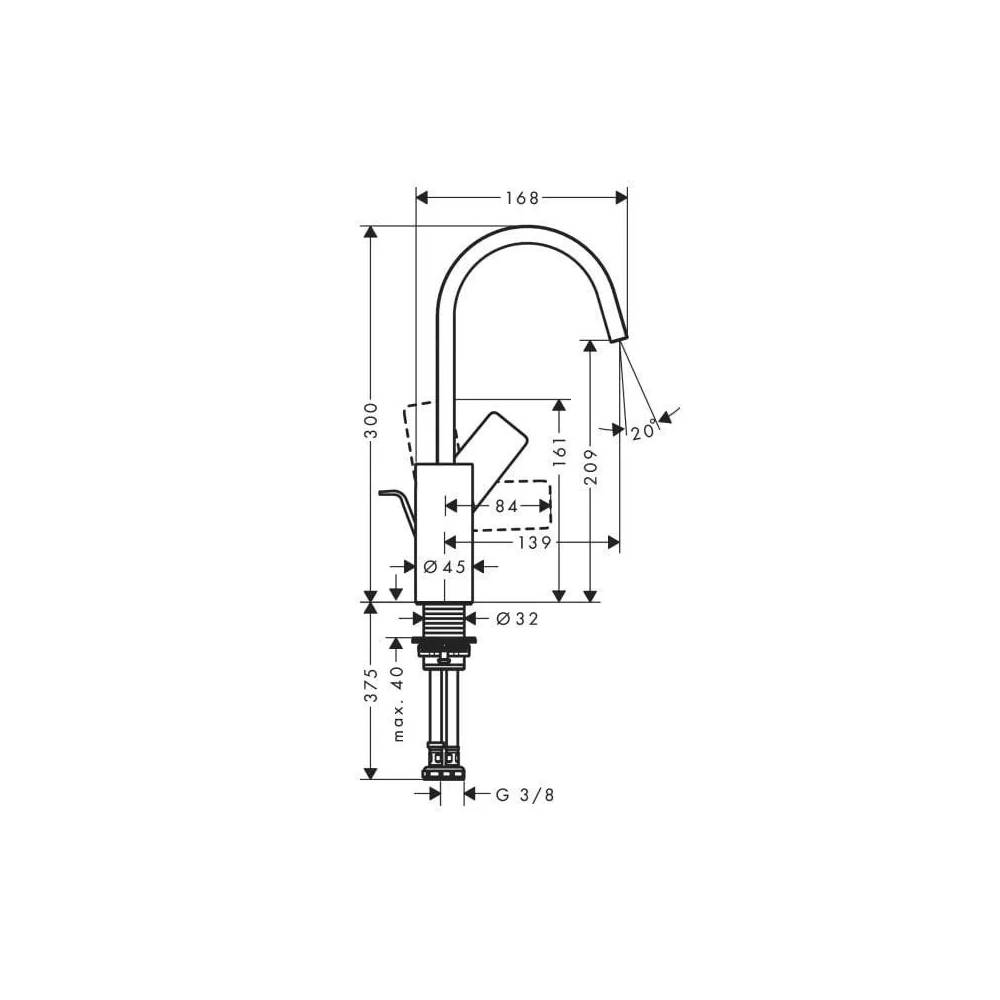 Praustuvo maišytuvas Hansgrohe Vivenis, chromo