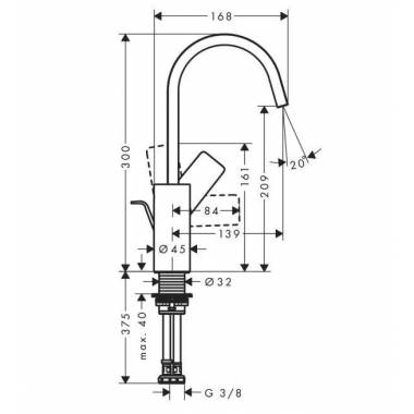 Praustuvo maišytuvas Hansgrohe Vivenis, chromo