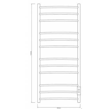 Elektrinis rankšluosčių džiovintuvas Thema Lux BK-109A-12T, chromo, 53 cm x 115.5 cm