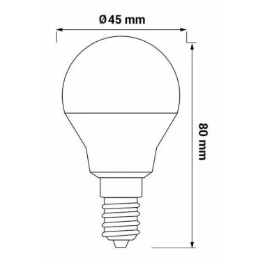 Lemputė Oro LED, G45, balta, E14, 8 W, 900 lm