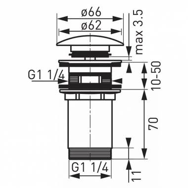 Vožtuvas Ferro S 285G, 6.6 cm