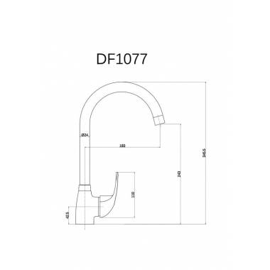 Virtuvinis maišytuvas Thema Lux Swan DF1077, chromo/nerūdijančiojo plieno