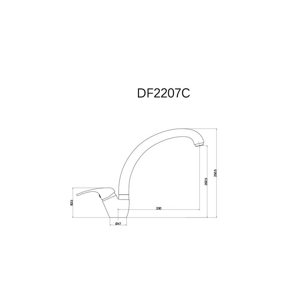 Virtuvinis maišytuvas Thema Lux ECO DF2207C, chromo