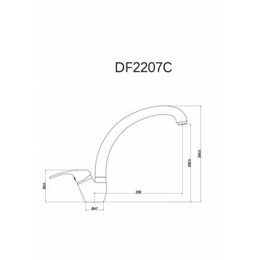 Virtuvinis maišytuvas Thema Lux ECO DF2207C, chromo