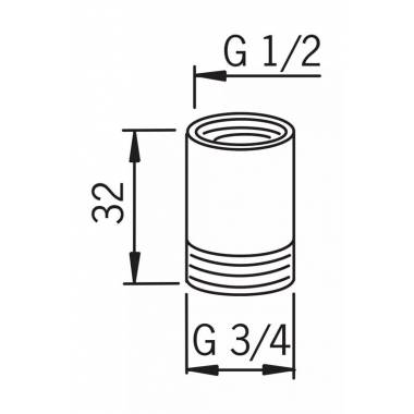 Įmova Oras 158691, 1/2 colio - vidinis sriegis