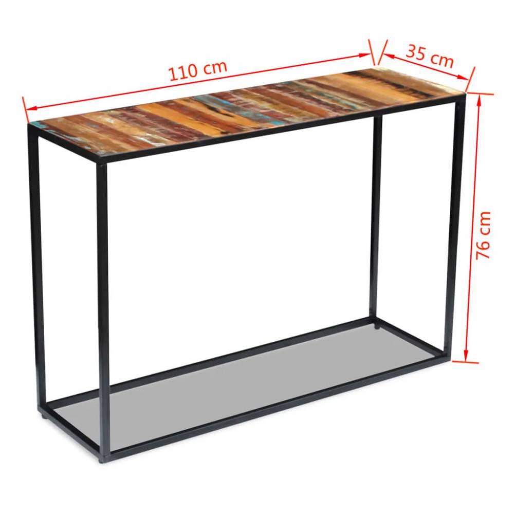 Konsolinis staliukas, perdirbtos medienos masyvas, 110x35x76 cm