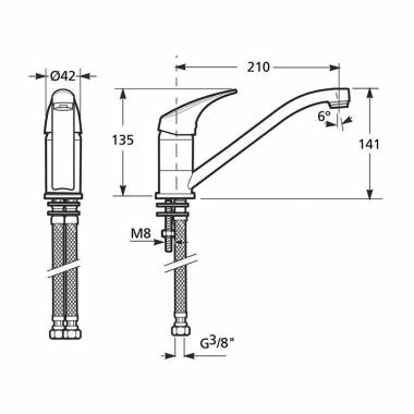 Virtuvinis maišytuvas Jika Talas H3511N10042301, chromo