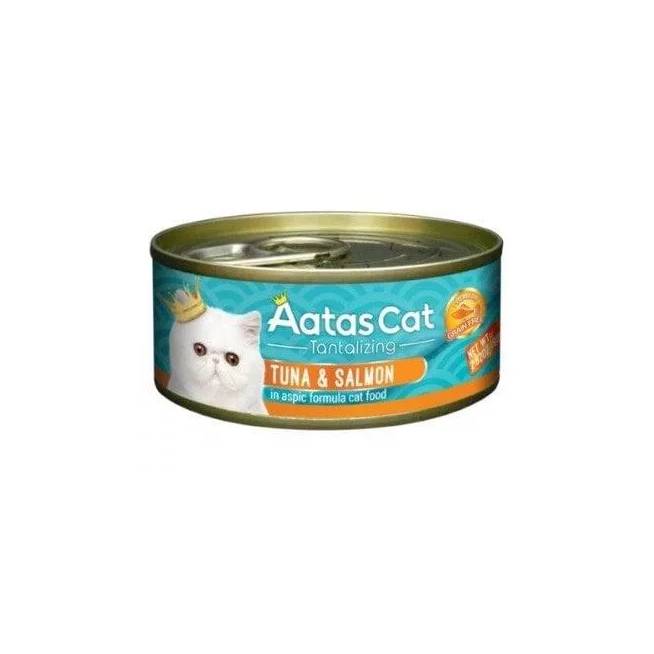 Šlapias kačių maistas Aatas Cat Tantalizing Tuna & Salmon, lašiša/tunas, 0.080 kg