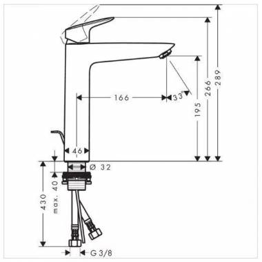 Praustuvo maišytuvas Hansgrohe Logis 71090000, chromo