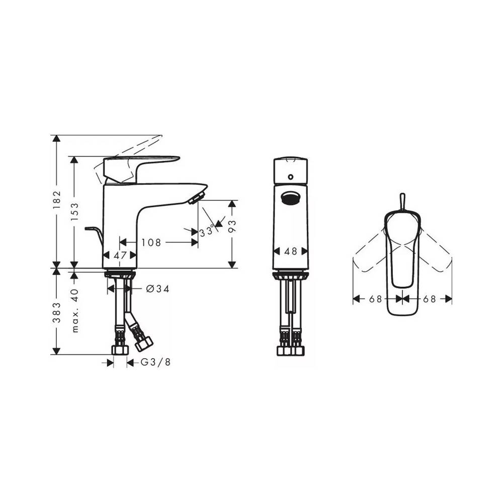 Praustuvo maišytuvas Hansgrohe MySport 71111000, chromo