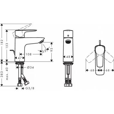 Praustuvo maišytuvas Hansgrohe MySport 71111000, chromo