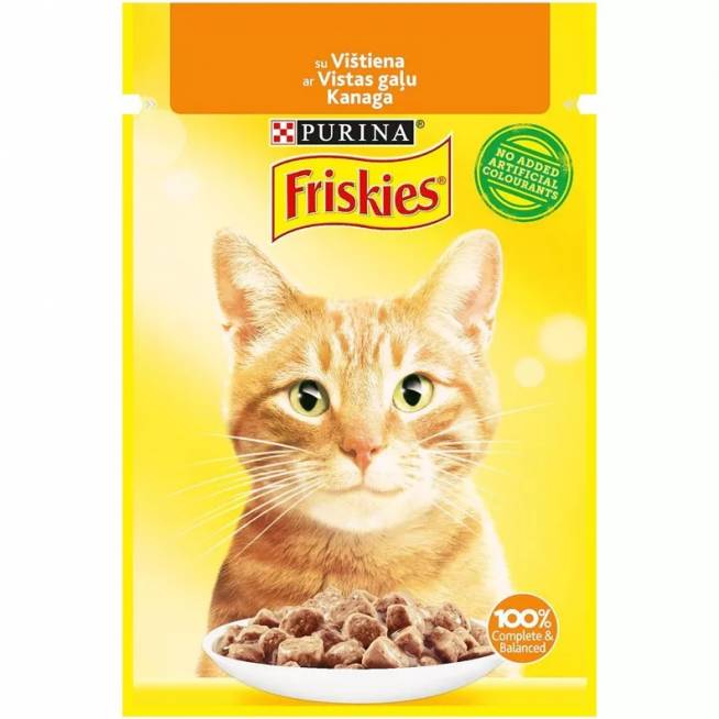 Šlapias kačių maistas Friskies, vištiena, 0.085 kg