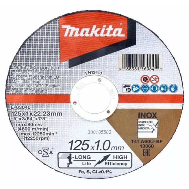 Pjovimo diskas Makita E-03040, 125 mm x 1 mm x 22.23 mm