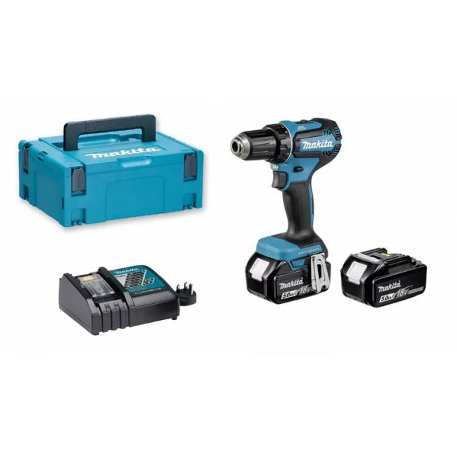 Gręžtuvas su akumuliatoriumi Makita DDF485RTJ, 18 V, 5 Ah