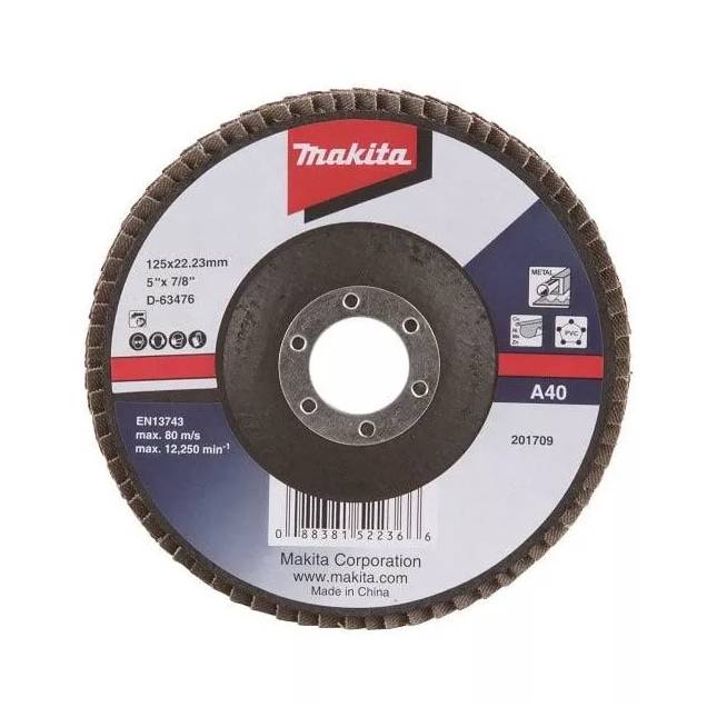 Žiedlapinis šlifavimo diskas Makita D-63476, 125 mm x 22.23 mm