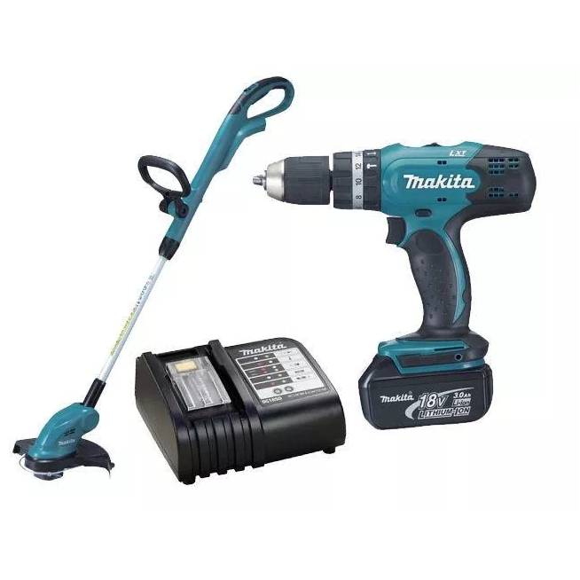 Akumuliatorinės žoliapjovės ir suktuvo rinkinys Makita DLX2114S