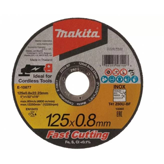 Diskas Makita E-10877, 125 mm x 0.8 mm x 22.23 mm