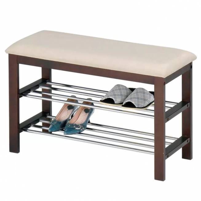 Suoliukas su batų lentyna Domoletti Bench GC0835, rudas, 81 cm x 31 cm x 50 cm