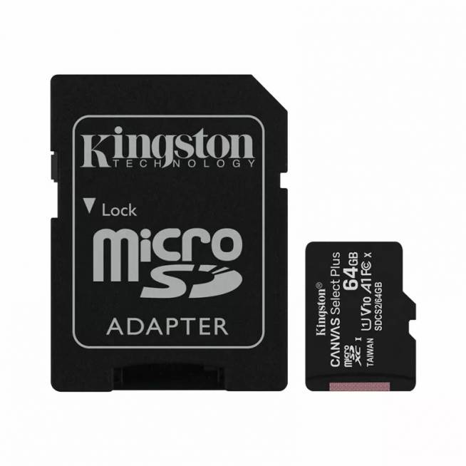 Atminties kortelė Kingston CL10 MICRO SD + ADAPTER SDCS2/128GB, 64 GB