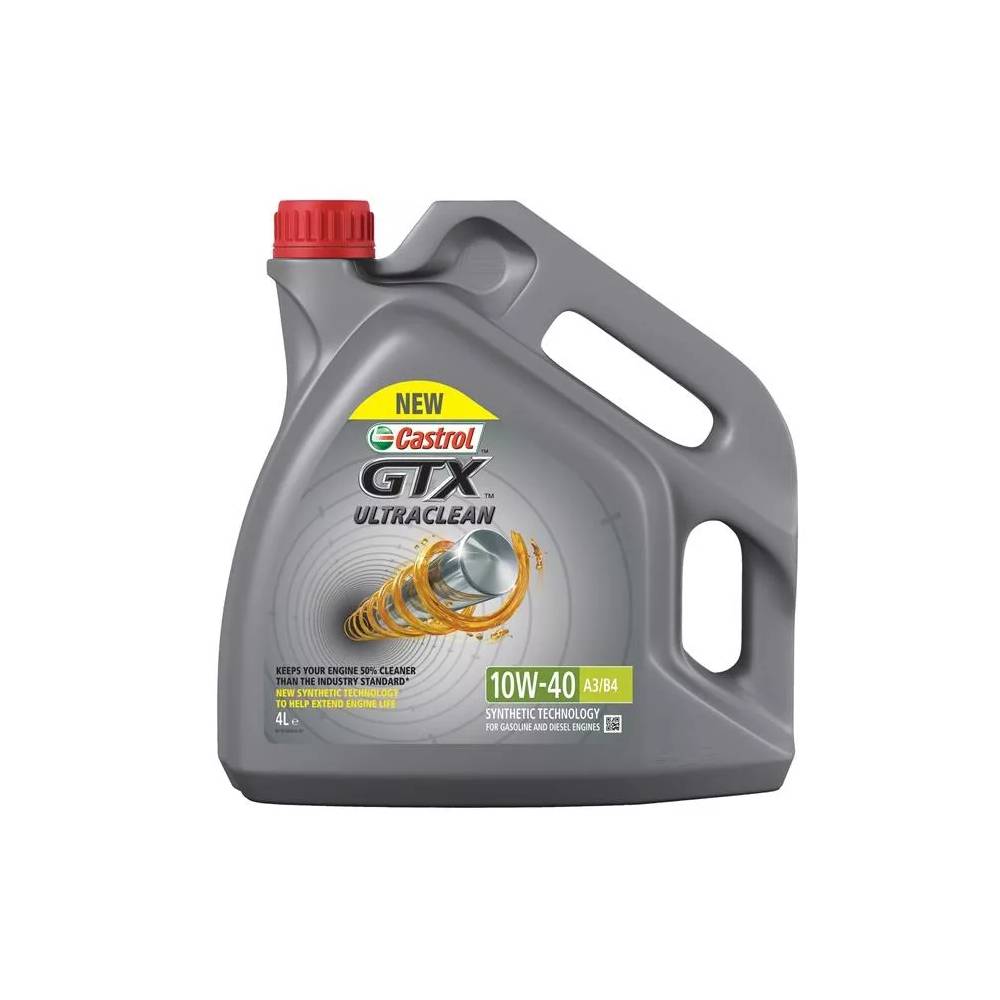 Variklių alyva Castrol GTX Ultraclean 10W - 40, pusiau sintetinis, lengviesiems automobiliams, 4 l