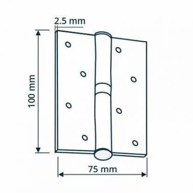 Lankstas durims Haushalt, 7 cm, 0.25 cm, žalvario, 2 vnt.