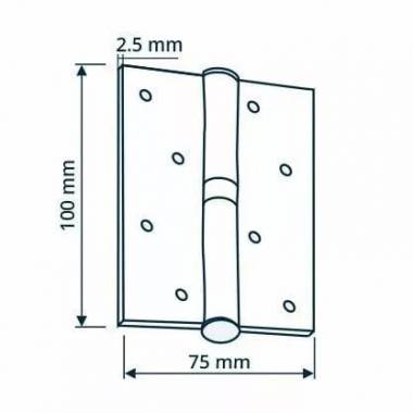 Lankstas durims Haushalt, 7.5 cm, 0.25 cm, pilka, 2 vnt.