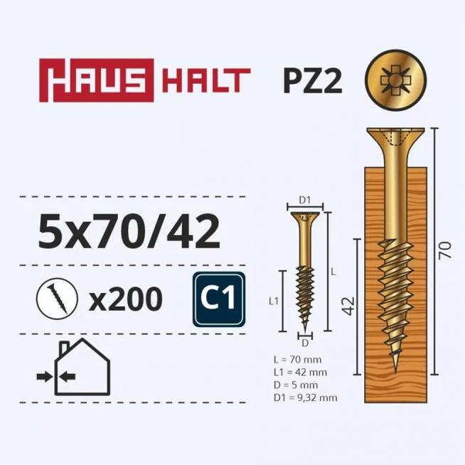 Medsraigtis Haushalt PZ3, 5 x 70 mm, geltona, 200 vnt.