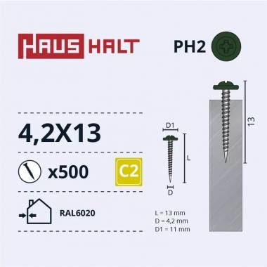 Savisriegis Haushalt DIN 14566, 4.2 mm x 13 mm, 500 vnt.