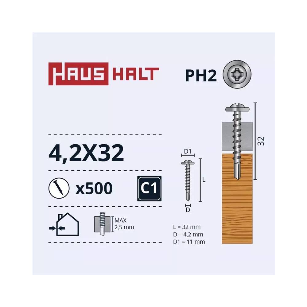 Savisriegis Haushalt DIN 14566, 4.2 mm x 32 mm, 500 vnt.