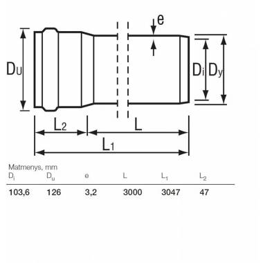 Vamzdis lauko kanalizacijai Wavin, 110 mm, SN4 (N), 3 m