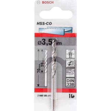 Grąžtas Bosch, metalas, hss-co, tiesus, 3.5 mm x 7 cm