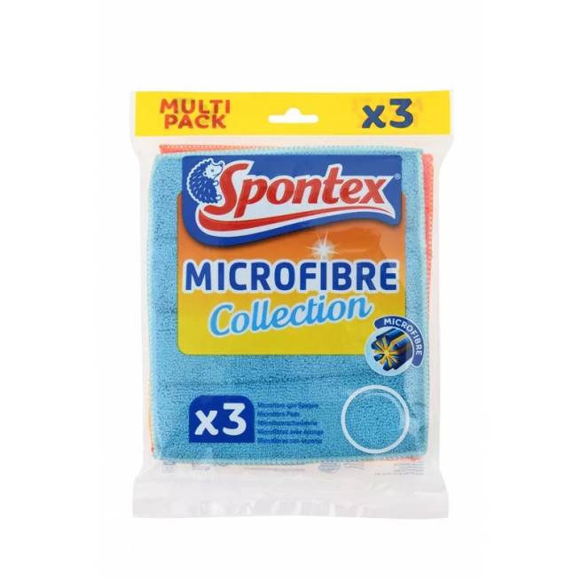 Šluostė, dulkėms Spontex Microfibre Collection, geltona/žalia/rožinė, mikropluoštas, 3 vnt.