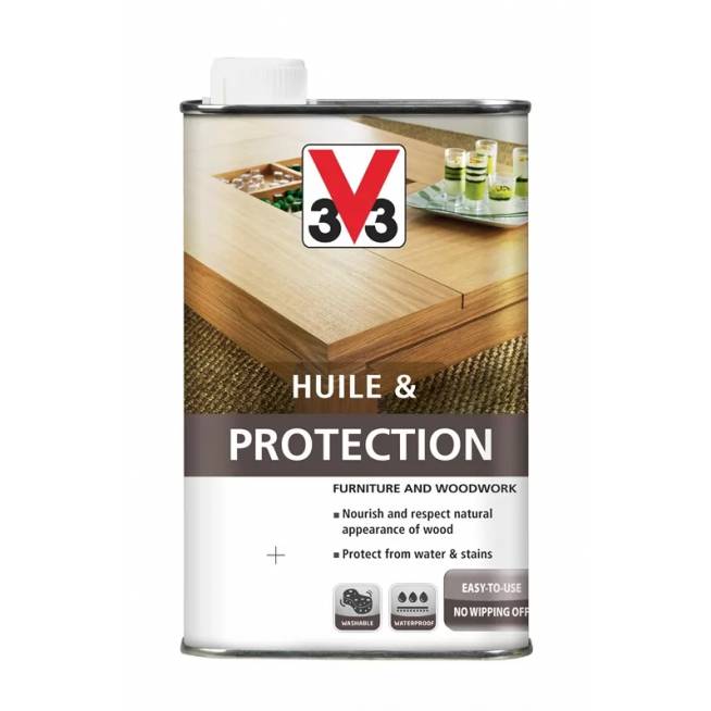 Baldų aliejus V33 Huile & Protection, tamsiai ruda/palisandro, 0.5 l