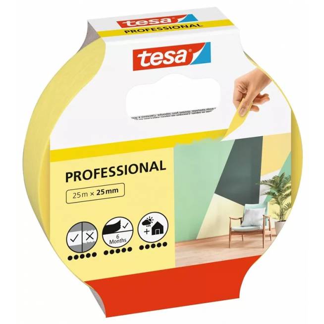 Dažymo juosta Tesa Professional, 25 m x 2.5 cm