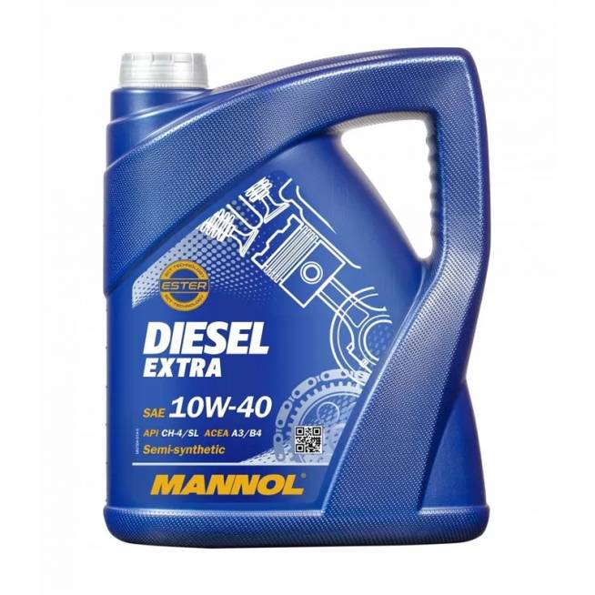 Variklių alyva Mannol Diesel Extra 10W - 40, pusiau sintetinis, lengviesiems automobiliams, 5 l