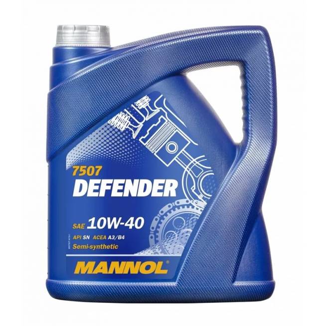 Variklių alyva Mannol Defender 10W - 40, pusiau sintetinis, lengviesiems automobiliams, 5 l