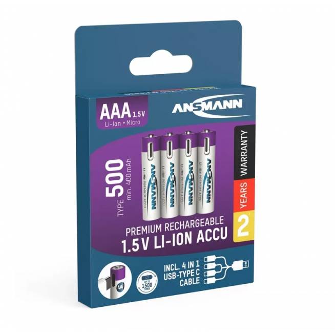 Įkraunamas elementas Ansmann, AAA, 400 mAh, 4 vnt.