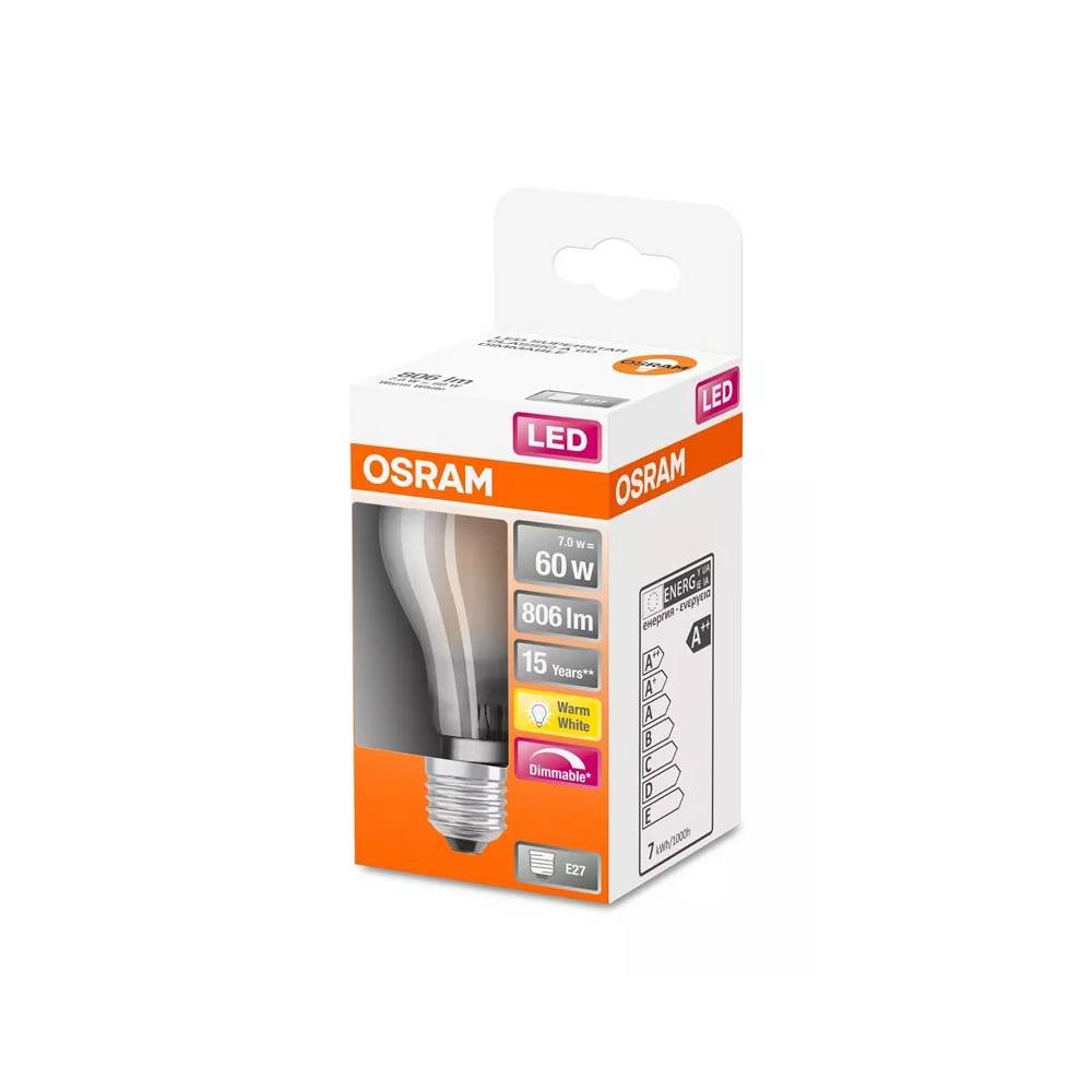 Lemputė Osram LED, A60, šiltai balta, E27, 7.5 W, 806 lm