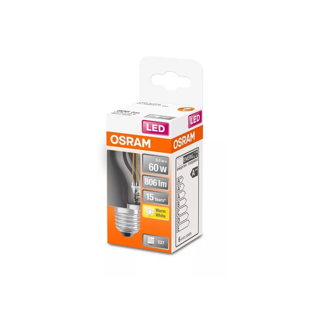 Lemputė Osram LED, P45, šiltai balta, E27, 6 W, 806 lm