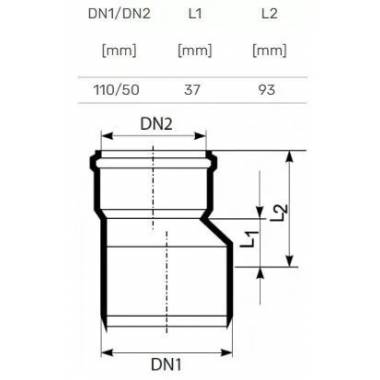 Pereiga mažatriukšmei vidaus kanalizacijai Magnaplast Ultra dB, 50 mm x 110 mm