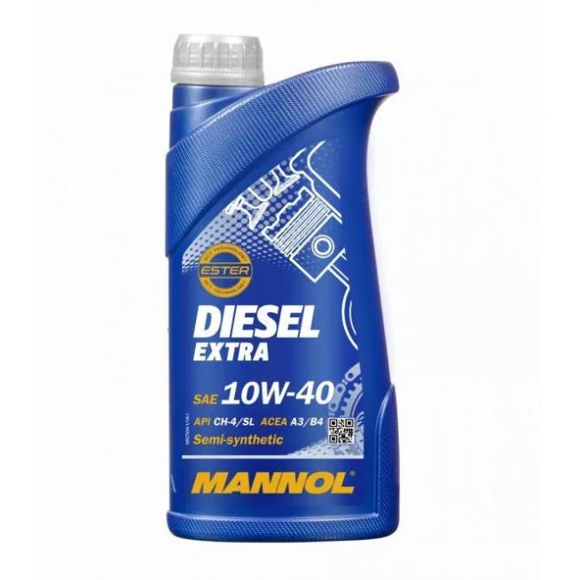 Variklių alyva Mannol Diesel Extra 10W - 40, pusiau sintetinis, lengviesiems automobiliams, 1 l