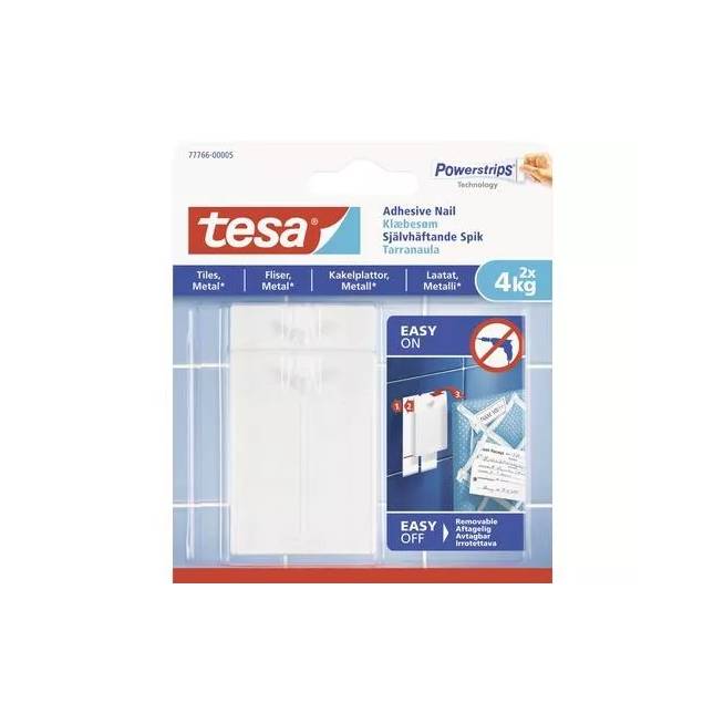 Kabliukai rėmeliui pakabinti Tesa Powerstrips, 2 vnt., balta