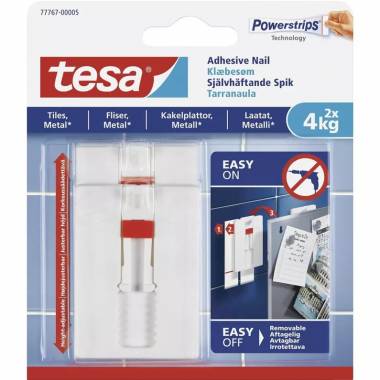 Kabliukai rėmeliui pakabinti Tesa Powerstrips, 2 vnt., balta