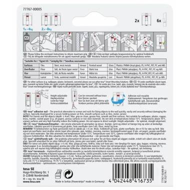 Kabliukai rėmeliui pakabinti Tesa Powerstrips, 2 vnt., balta